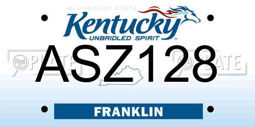 ASZ128 Kentucky License Plate