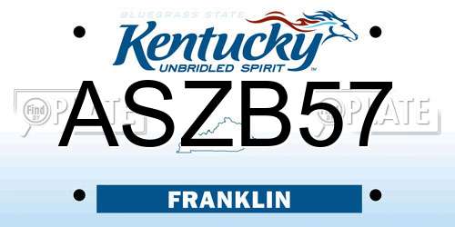 ASZB57 Kentucky License Plate