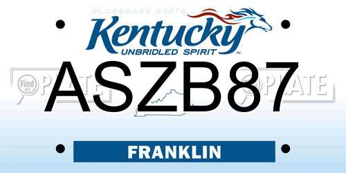 ASZB87 Kentucky License Plate