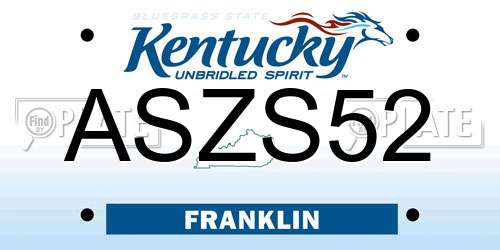 ASZS52 Kentucky License Plate