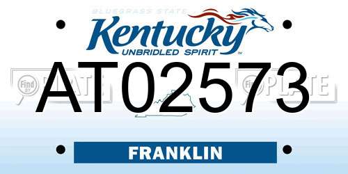 AT02573 Kentucky License Plate