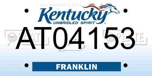 AT04153 Kentucky License Plate