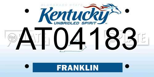 AT04183 Kentucky License Plate