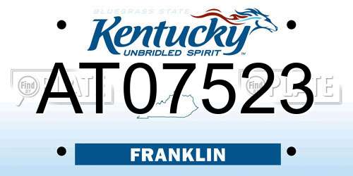 AT07523 Kentucky License Plate