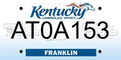 AT0A153 Kentucky License Plate