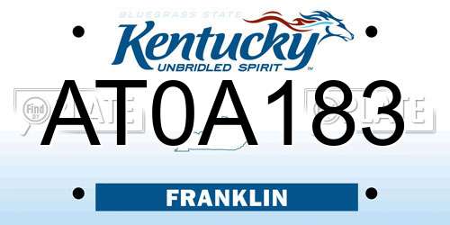 AT0A183 Kentucky License Plate