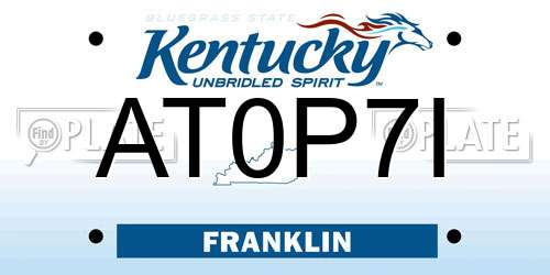 AT0P7I Kentucky License Plate