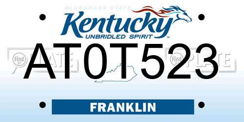 AT0T523 Kentucky License Plate