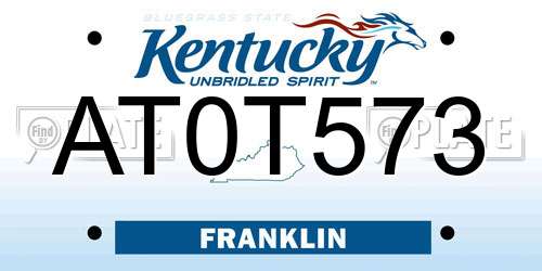 AT0T573 Kentucky License Plate
