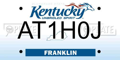 AT1H0J Kentucky License Plate