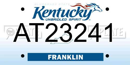 AT23241 Kentucky License Plate