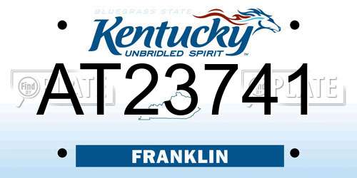 AT23741 Kentucky License Plate