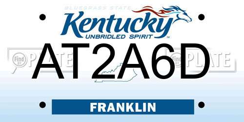AT2A6D Kentucky License Plate