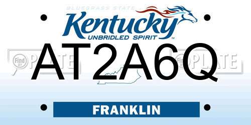 AT2A6Q Kentucky License Plate