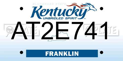 AT2E741 Kentucky License Plate