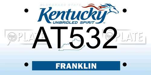 AT532 Kentucky License Plate