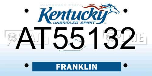 AT55132 Kentucky License Plate