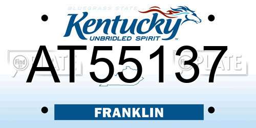 AT55137 Kentucky License Plate