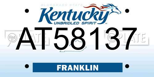 AT58137 Kentucky License Plate