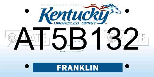 AT5B132 Kentucky License Plate