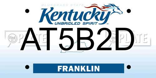 AT5B2D Kentucky License Plate