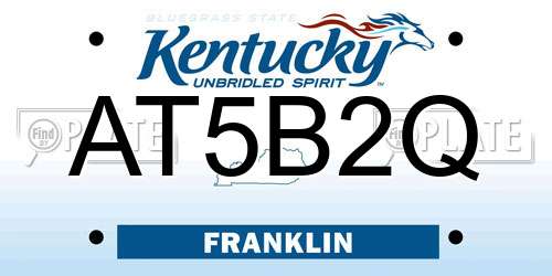 AT5B2Q Kentucky License Plate
