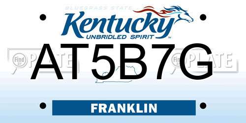 AT5B7G Kentucky License Plate
