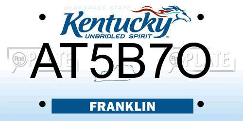 AT5B7O Kentucky License Plate