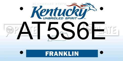 AT5S6E Kentucky License Plate
