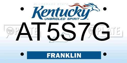 AT5S7G Kentucky License Plate