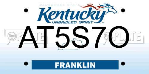 AT5S7O Kentucky License Plate
