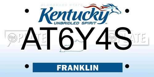 AT6Y4S Kentucky License Plate