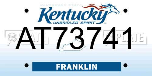 AT73741 Kentucky License Plate