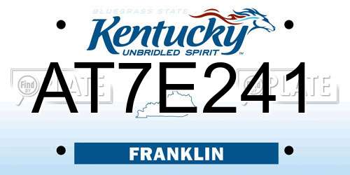 AT7E241 Kentucky License Plate