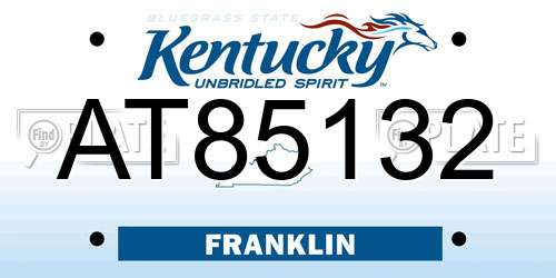 AT85132 Kentucky License Plate