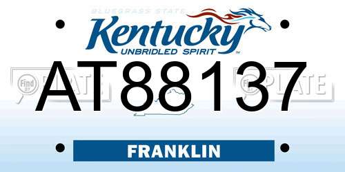 AT88137 Kentucky License Plate