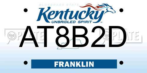 AT8B2D Kentucky License Plate