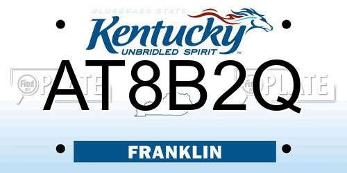 AT8B2Q Kentucky License Plate
