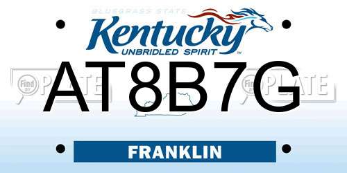 AT8B7G Kentucky License Plate