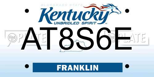AT8S6E Kentucky License Plate