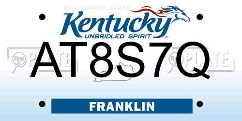 AT8S7Q Kentucky License Plate