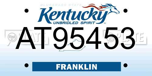 AT95453 Kentucky License Plate