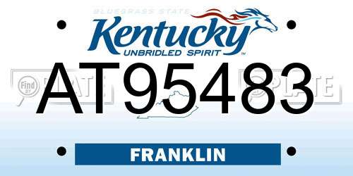 AT95483 Kentucky License Plate