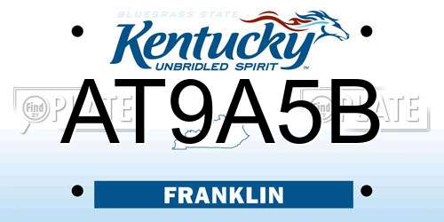 AT9A5B Kentucky License Plate