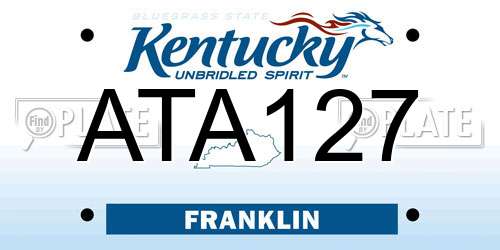 ATA127 Kentucky License Plate