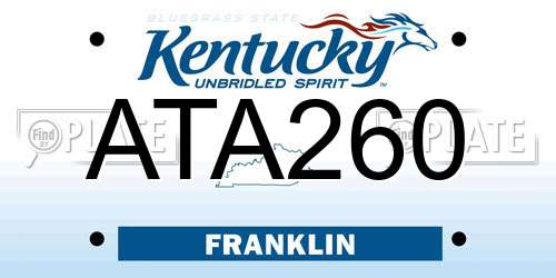 ATA260 Kentucky License Plate