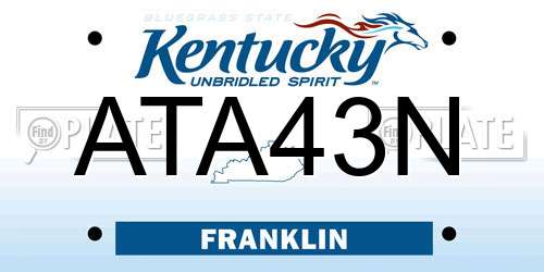 ATA43N Kentucky License Plate