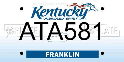 ATA581 Kentucky License Plate