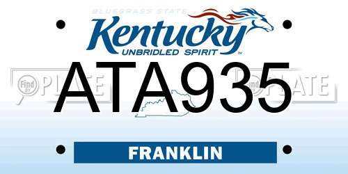 ATA935 Kentucky License Plate
