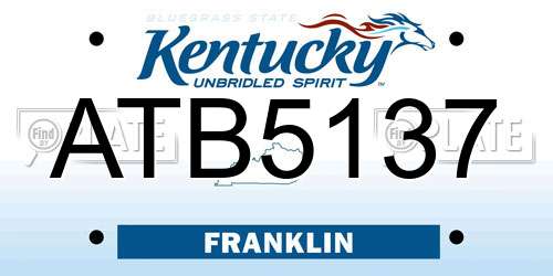ATB5137 Kentucky License Plate